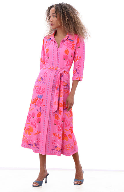 K-design Jurk Maxi Met Design C414-P130 Stretchshop.nl