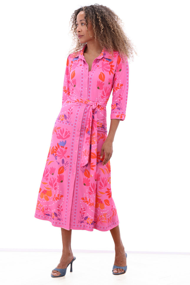 K-design Jurk Maxi Met Design C414-P130 Stretchshop.nl