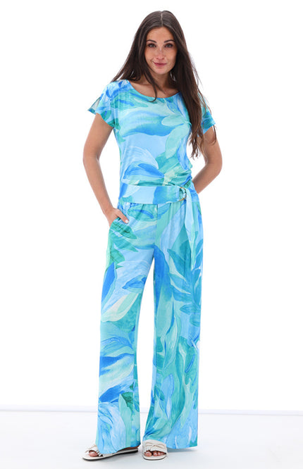 K-design Jumpsuit Met Bloemen Design C308-P102 Stretchshop.nl
