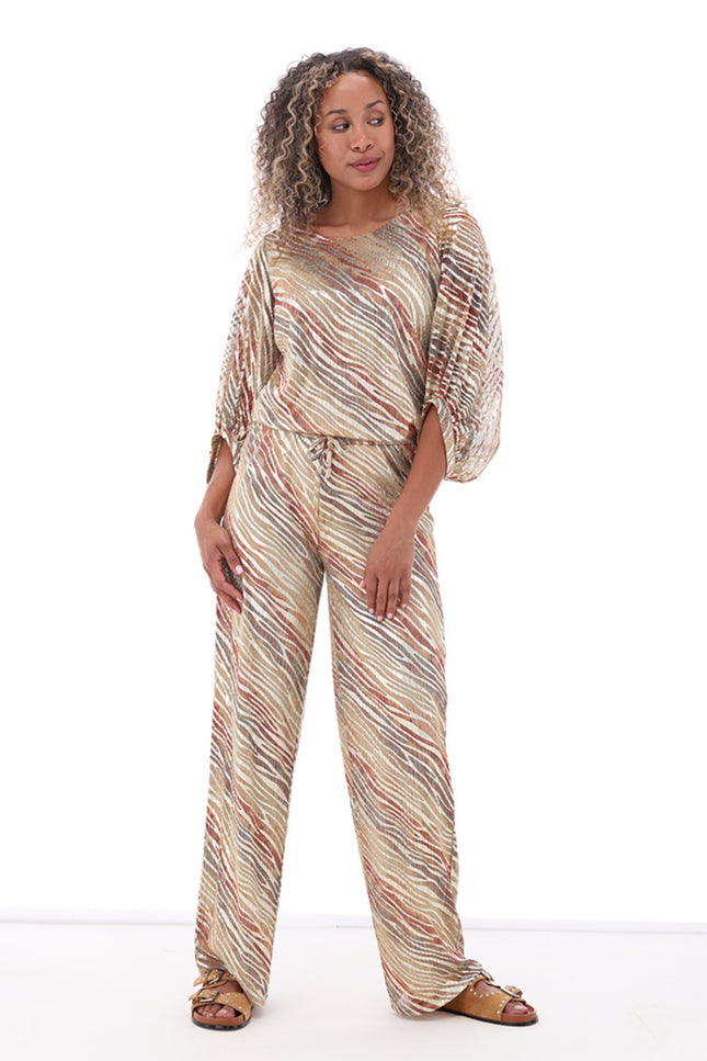 K-design Jumpsuit Met Lurex C250-P078 Stretchshop.nl
