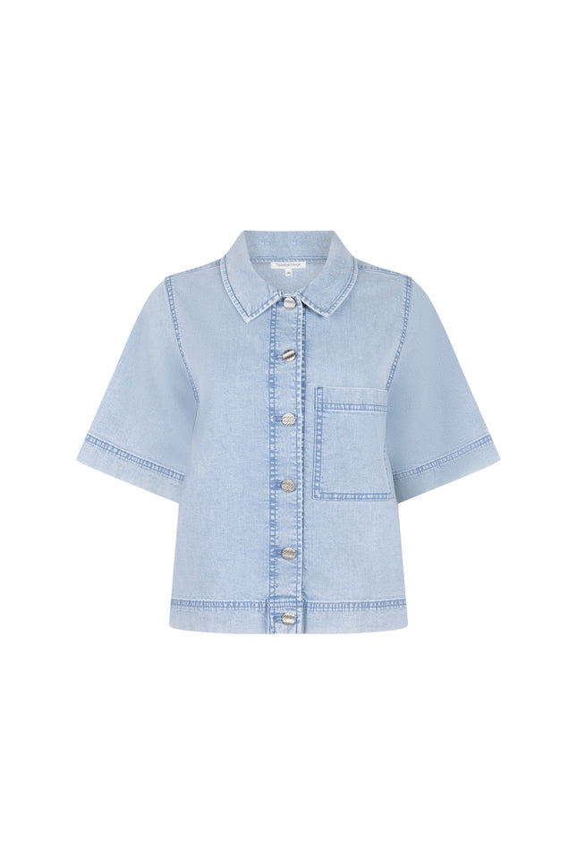 Tramontana Jacket Lightweight Denim Light Blue F01-19-801 2 Stretchshop.nl