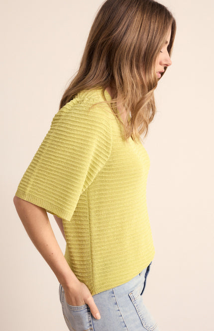 Tramontana Trui V-Neck Lurex Celery Y06-19-601 2 Stretchshop.nl