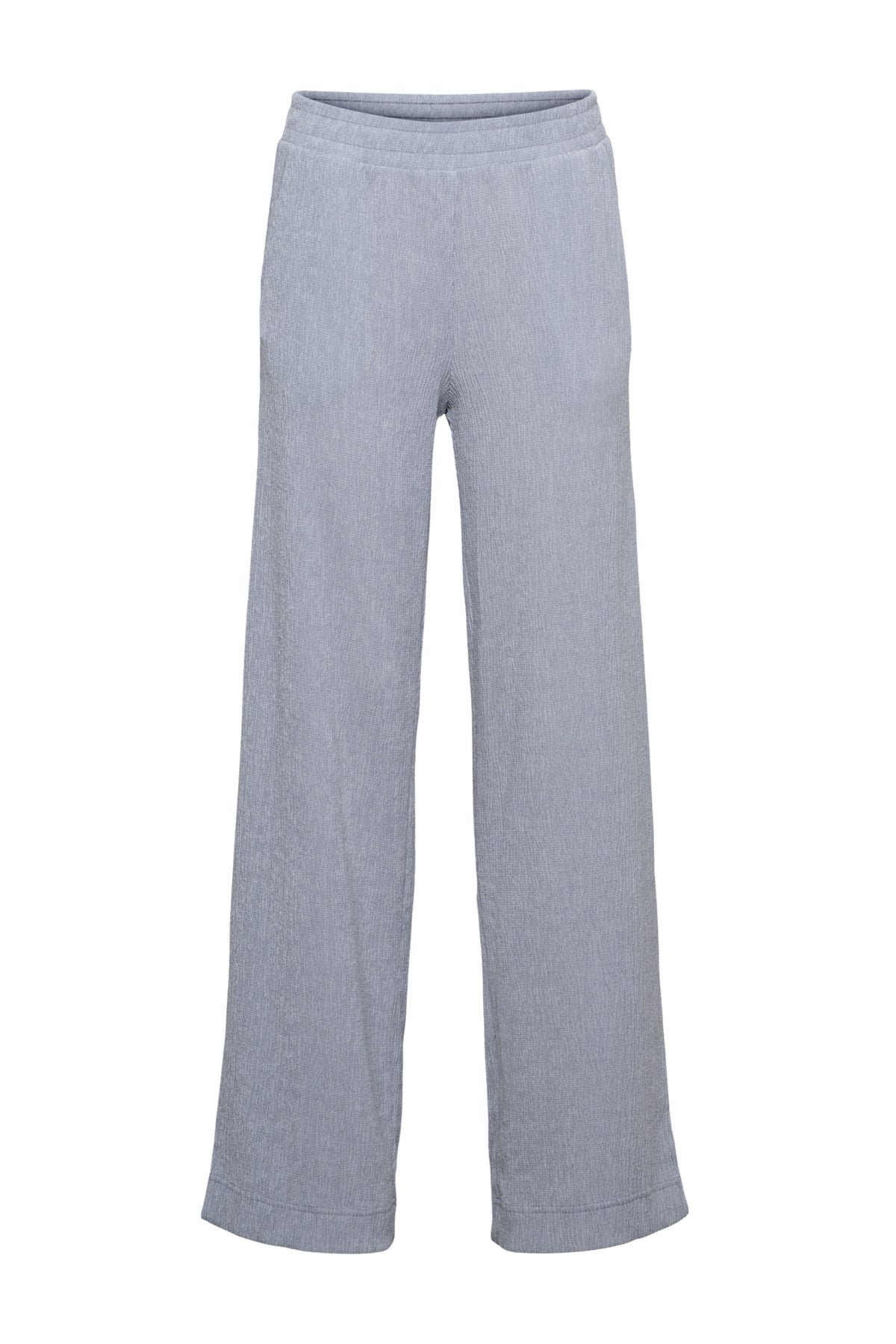 Donkere Lyonet Slate broek van &Co woman, casual pasvorm, zichtbaar op image met model die de broek draagt.