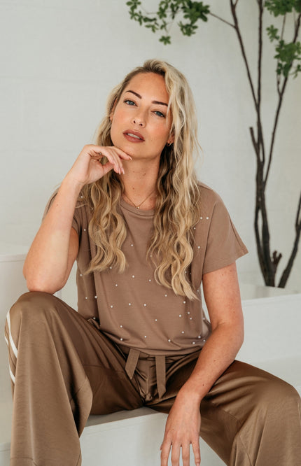 &Co woman Top Terese Taupe TS141 Stretchshop.nl