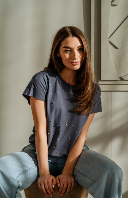&Co woman Top Terese Dark Slate TS141 Stretchshop.nl