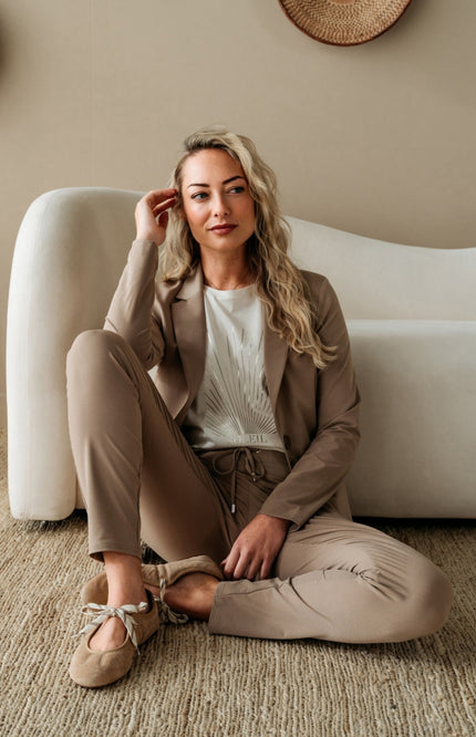 &Co woman T-shirt Soleil Beige TS138 Stretchshop.nl