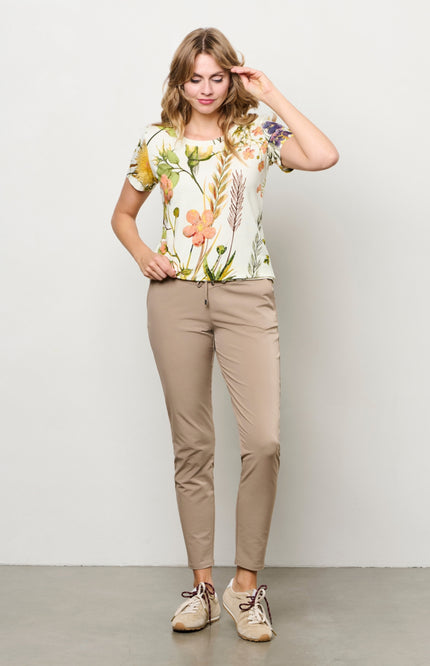 &Co woman Top Vere Flower Offwhite Multi TO354 Stretchshop.nl