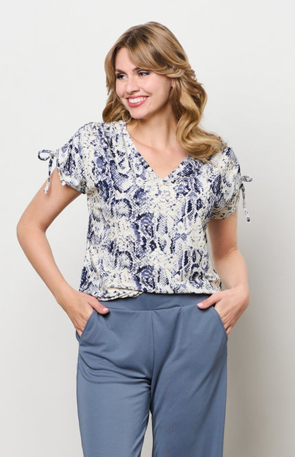 &Co woman Top Viana Snake Slate Multi TO351 Stretchshop.nl