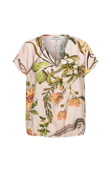 &Co woman Top Amke Flower Powder Pink Multi TO350 Stretchshop.nl