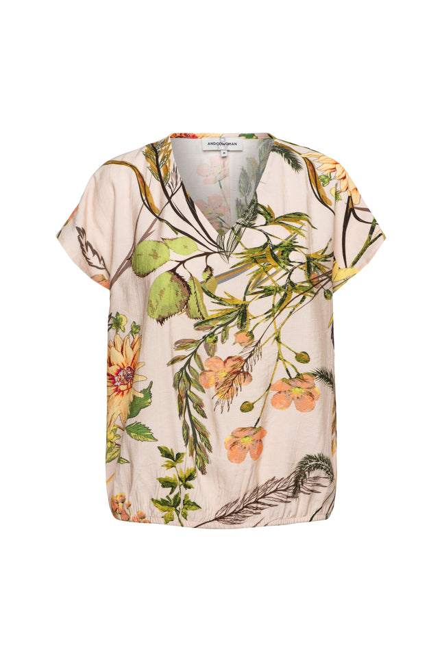 &Co woman Top Amke Flower Powder Pink Multi TO350 Stretchshop.nl