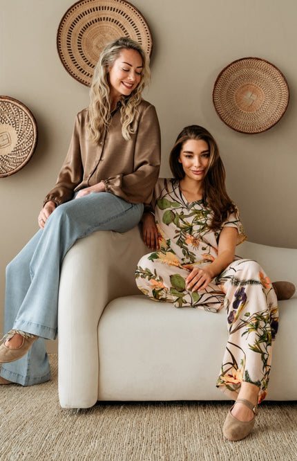 &Co woman Top Amke Flower Powder Pink Multi TO350 Stretchshop.nl