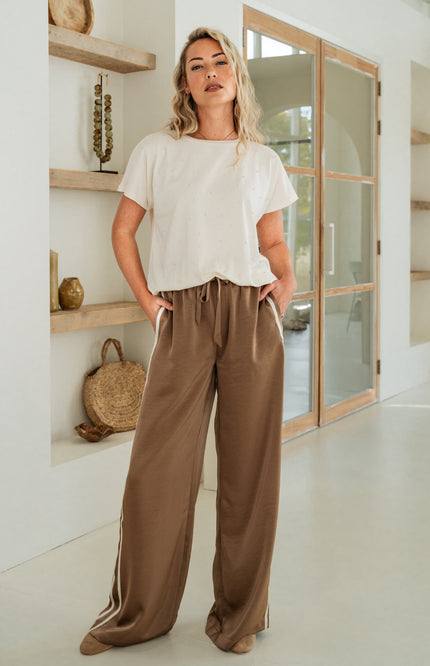&Co woman Broek Neomi Taupe PA407 Stretchshop.nl