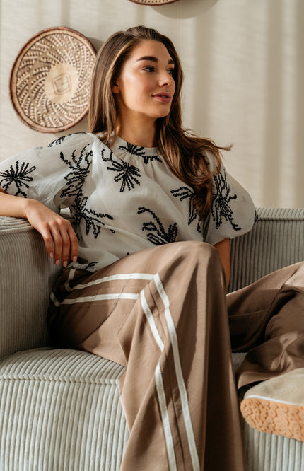 &Co woman Blouse Wyanne Beige BL425 Stretchshop.nl