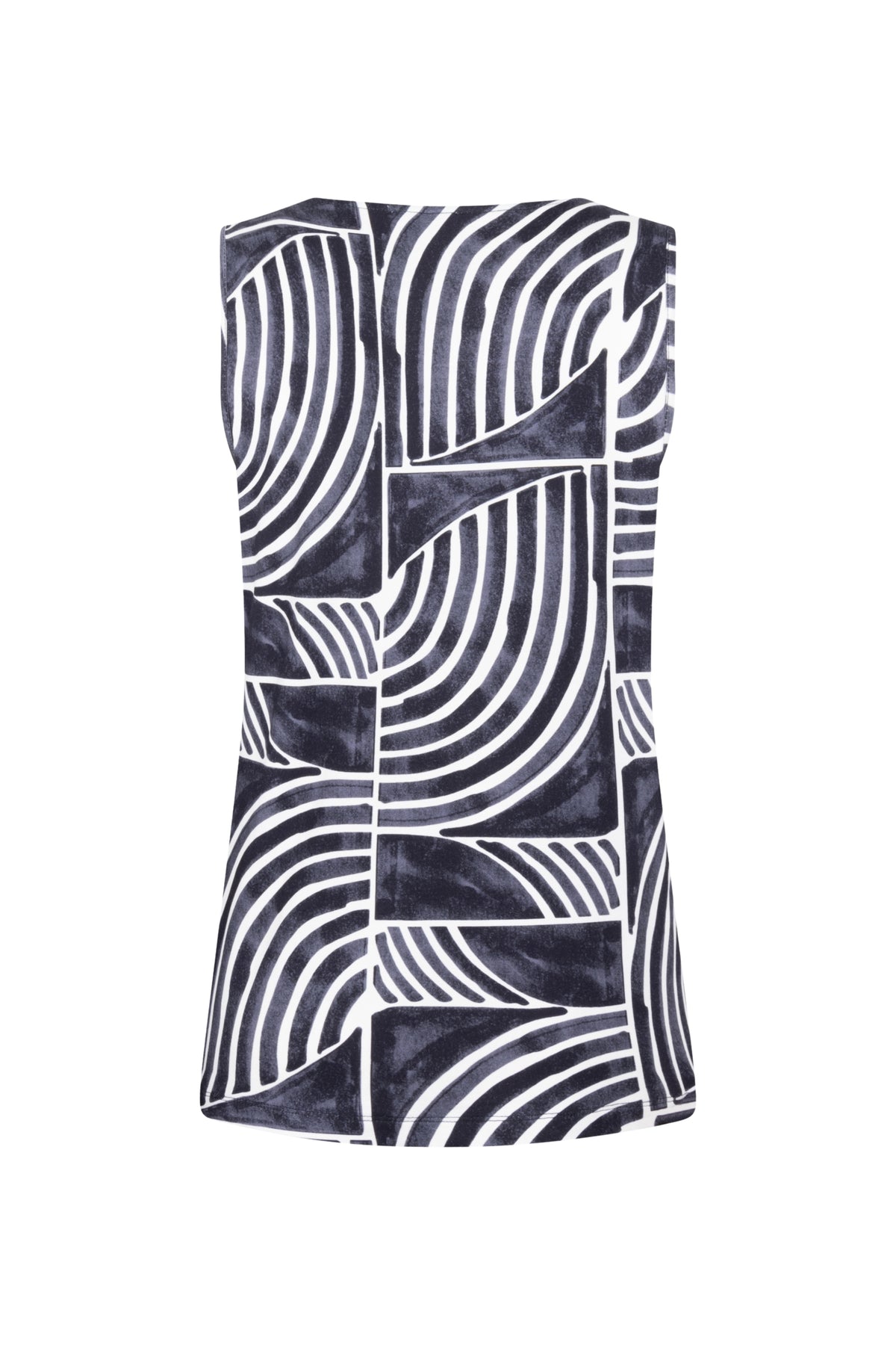 Zoso Top Britt Navy 262, blauw top met korte mouwen en ronde hals, gedragen door een model.