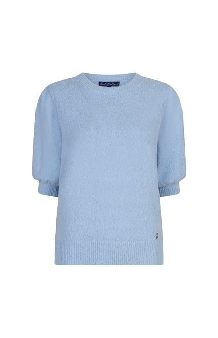Red Button Top Sweet Popcorn Light Blue SRB4854 Stretchshop.nl