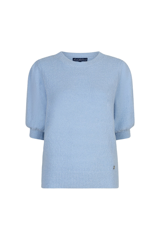 Red Button Top Sweet Popcorn Light Blue SRB4854 Stretchshop.nl