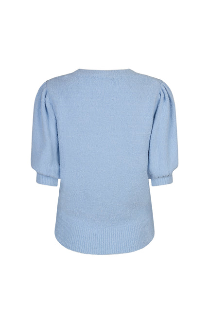 Red Button Top Sweet Popcorn Light Blue SRB4854 Stretchshop.nl