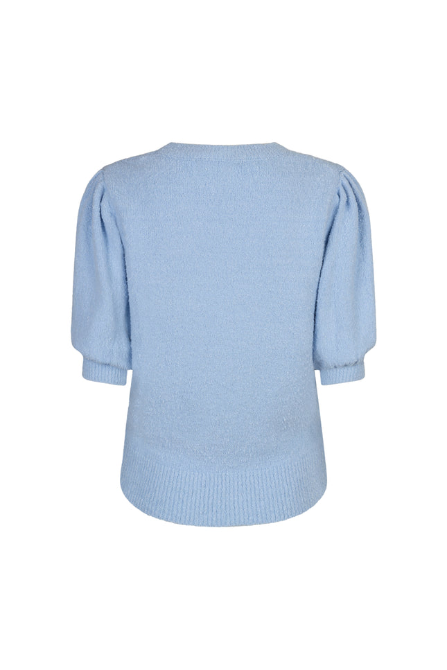 Red Button Top Sweet Popcorn Light Blue SRB4854 Stretchshop.nl