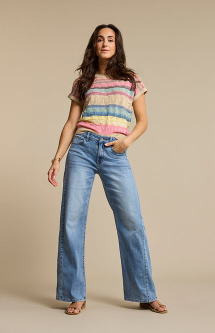 Red Button Broek Claudette Slanted Seam Light Blue SRB4907 L31 Stretchshop.nl