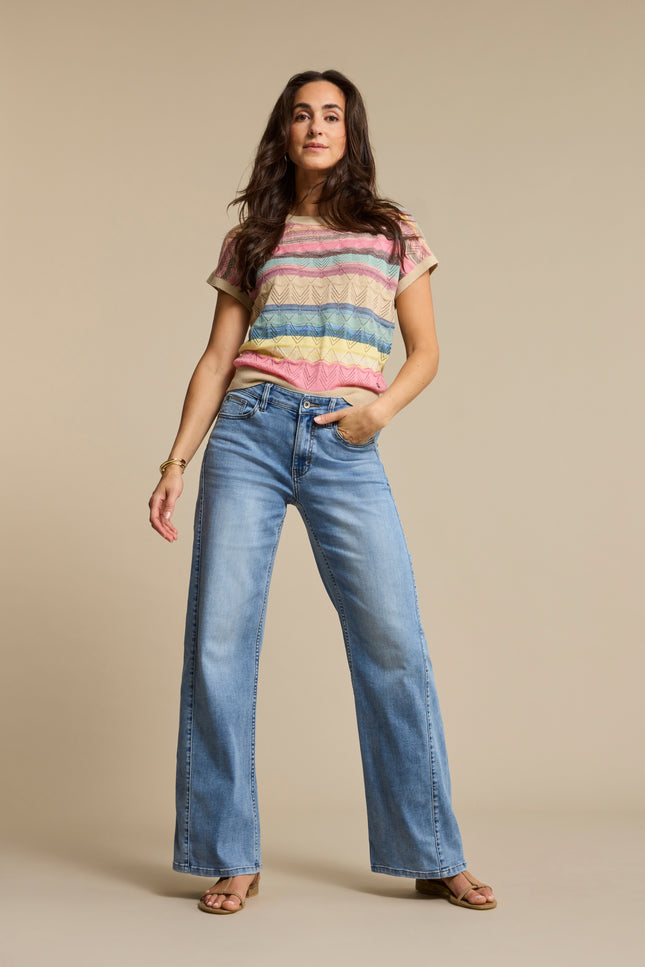 Red Button Broek Claudette Slanted Seam Light Blue SRB4907 L31 Stretchshop.nl