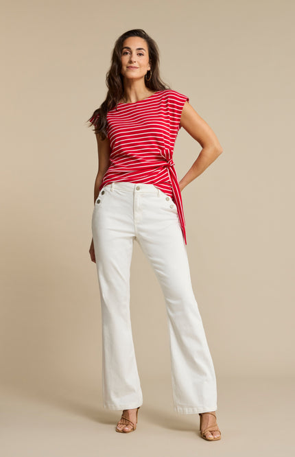Red Button Broek Bibette Buttons Offwhite SRB4859 L33 Stretchshop.nl