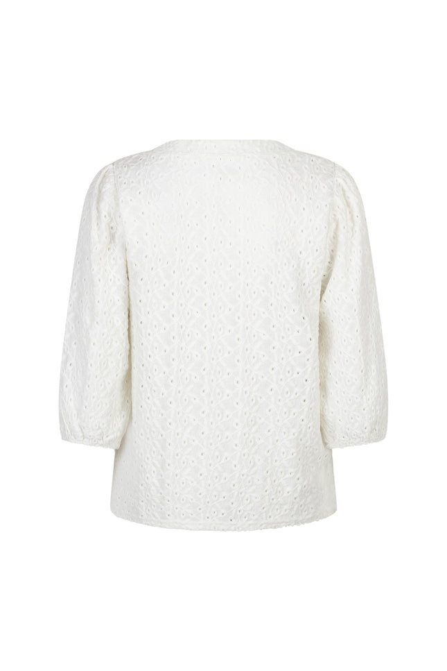 Red Button Top Ajour Ecru SRB4809 Stretchshop.nl