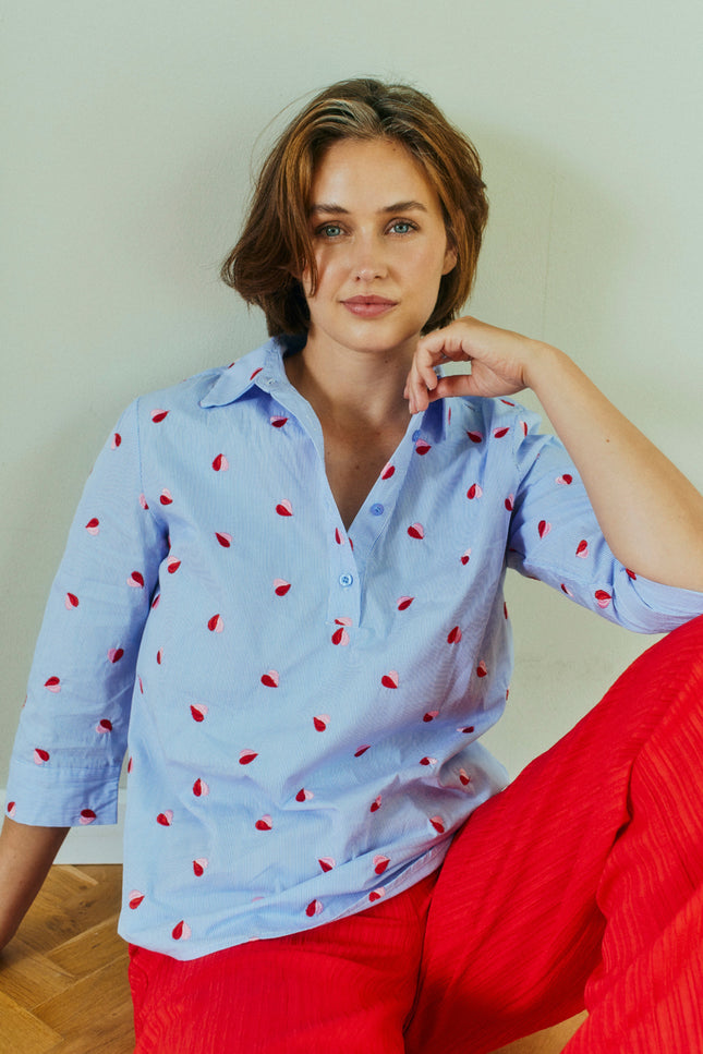 Freequent Blouse Fqrosan Blue Bell Sweet Lilac 207696 Stretchshop.nl