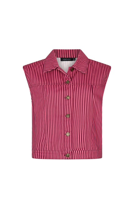 Ydence Gilet Marit Coral Pink Burgundy Stretchshop.nl
