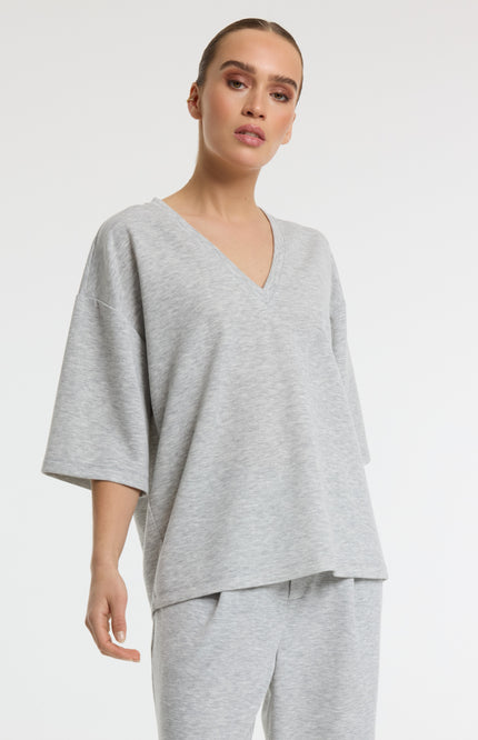 Refined Department T-shirt Dolla Grey Melange R2603719958 Stretchshop.nl