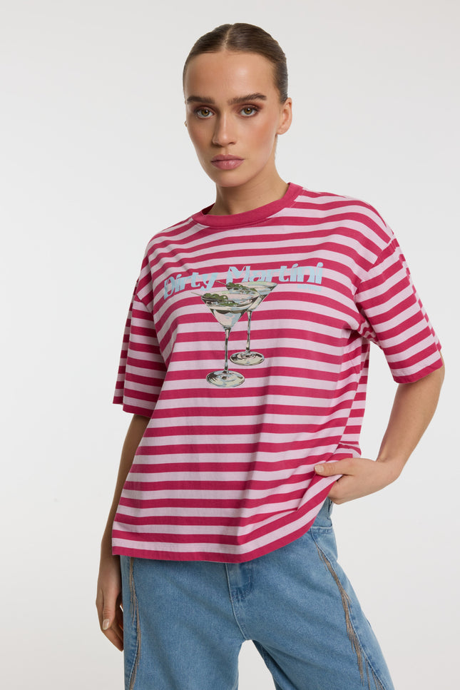 Refined Department T-shirt Loui Soft Pink R2603716981 Stretchshop.nl