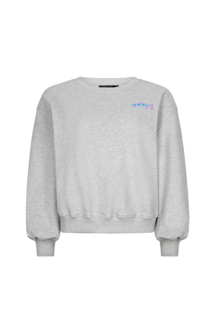 Ydence Sweater Catch Me Grey Melange Stretchshop.nl