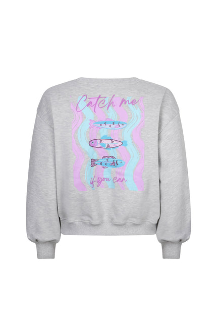 Ydence Sweater Catch Me Grey Melange Stretchshop.nl