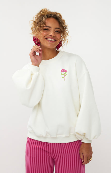 Ydence Sweater Grow With The Flow Ecru Stretchshop.nl