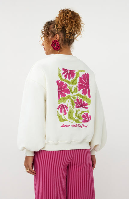 Ydence Sweater Grow With The Flow Ecru Stretchshop.nl