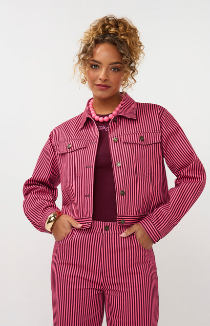 Ydence Jacket Kalina Coral Pink Burgundy Stretchshop.nl