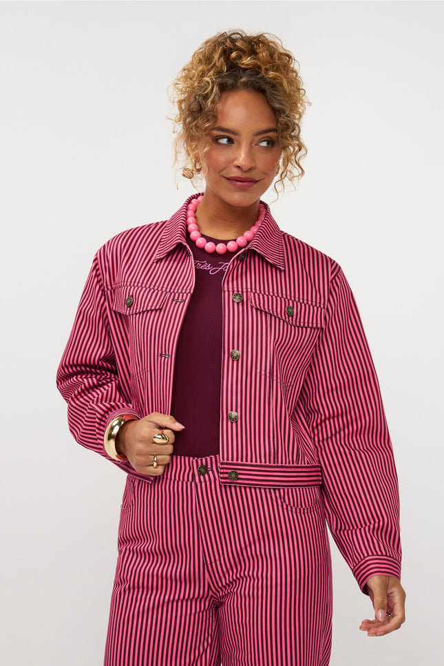 Ydence Jacket Kalina Coral Pink Burgundy Stretchshop.nl