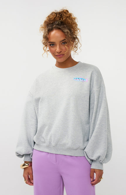 Ydence Sweater Catch Me Grey Melange Stretchshop.nl