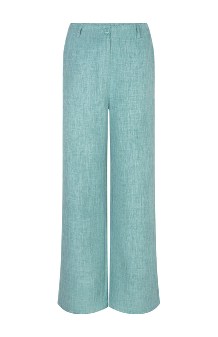 Ydence Broek Leona Turquoise Melange Tall Stretchshop.nl