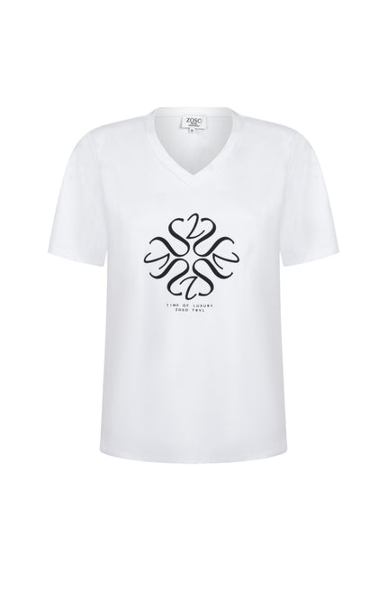 Zoso Travel T-Shirt Dion White Navy 262 Stretchshop.nl