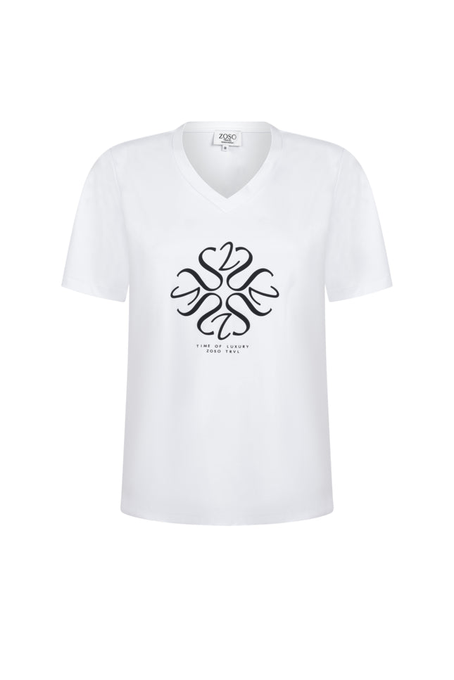 Zoso Travel T-Shirt Dion White Navy 262 Stretchshop.nl