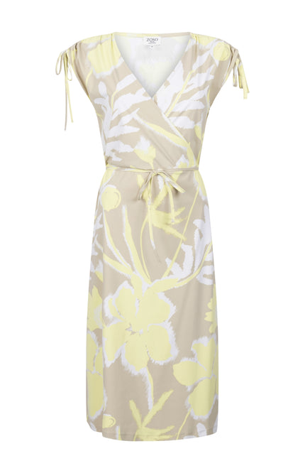 Zoso Travel Jurk Fanny Sand Yellow 262 Stretchshop.nl