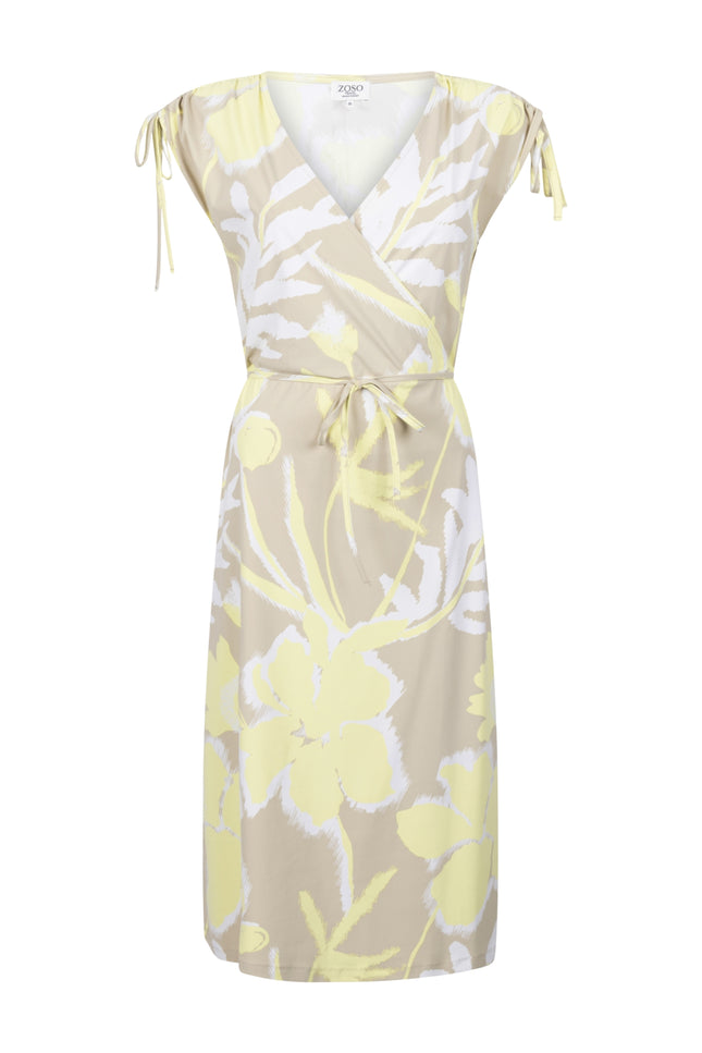 Zoso Travel Jurk Fanny Sand Yellow 262 Stretchshop.nl