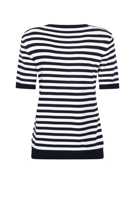 Zoso Sweater Gaby White Navy 262 Stretchshop.nl
