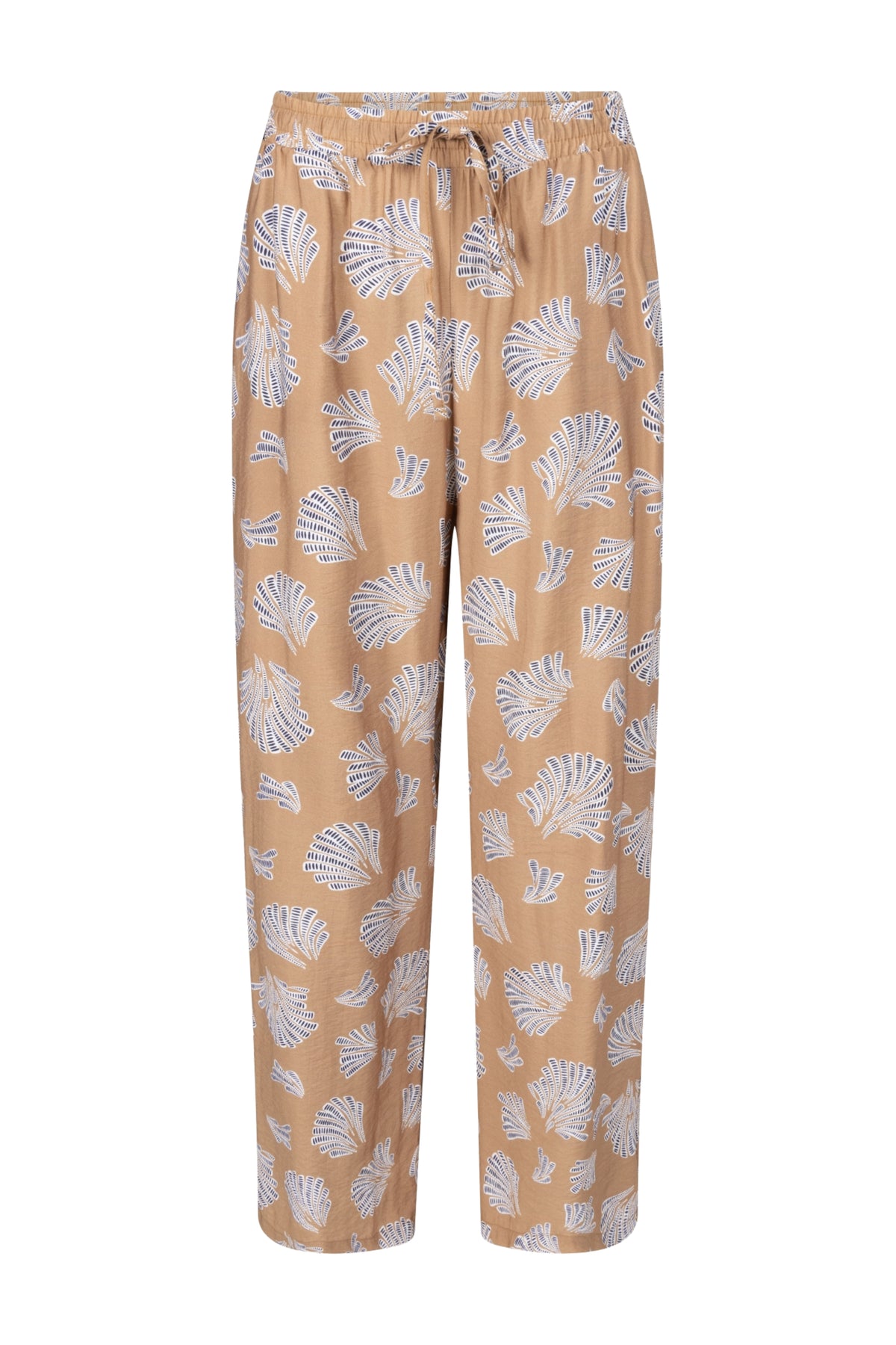 Zoso Louise Summer Camel broek, lichte zomerbroek met elastische tailleband en comfortabele pasvorm, camel kleur, voor dames