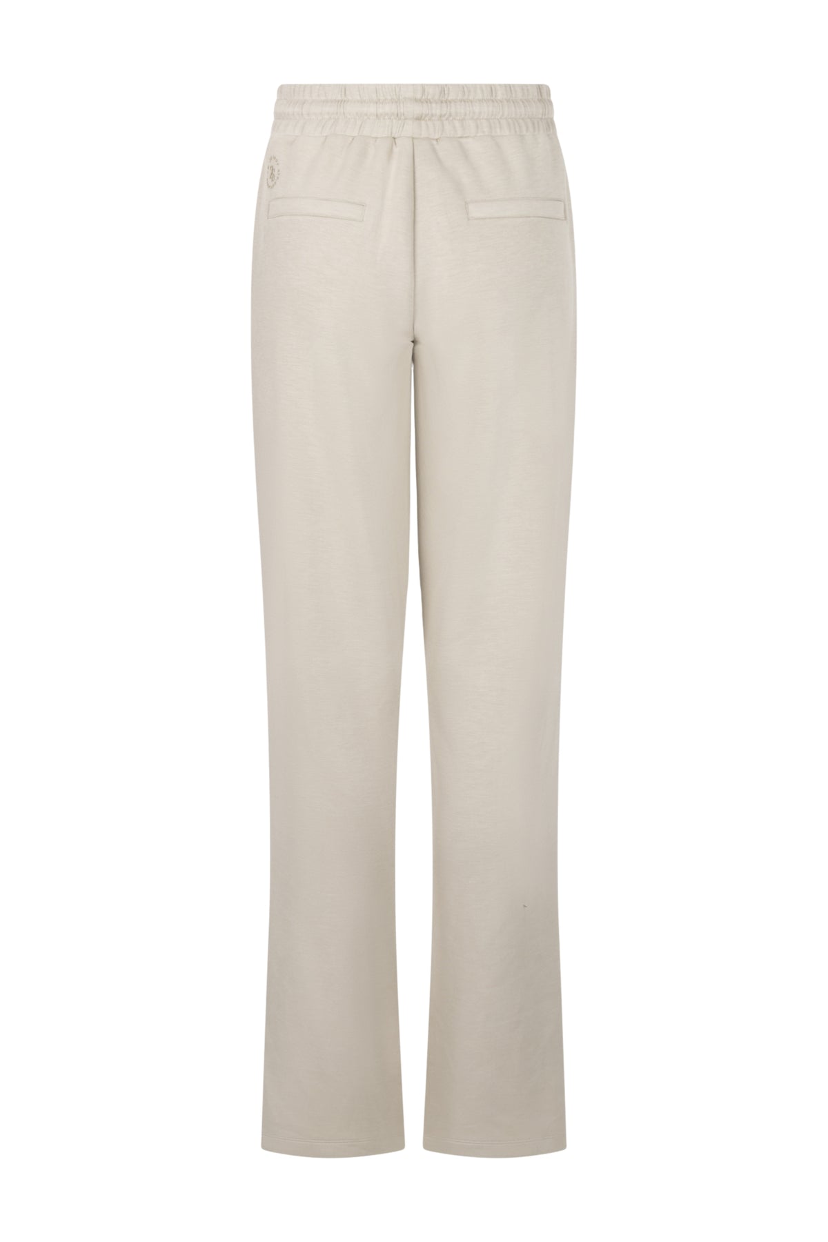 Zoso Broek Melanie Sage met rechte snit en elastische taille, zichtbaar op de afbeelding.