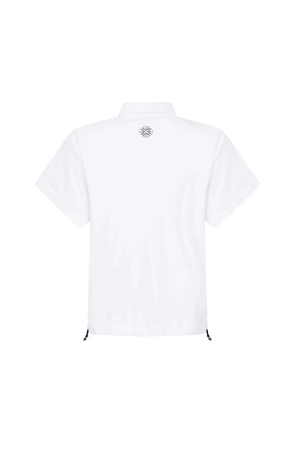 Zoso Travel Blouse Peggy White Navy 262 Stretchshop.nl