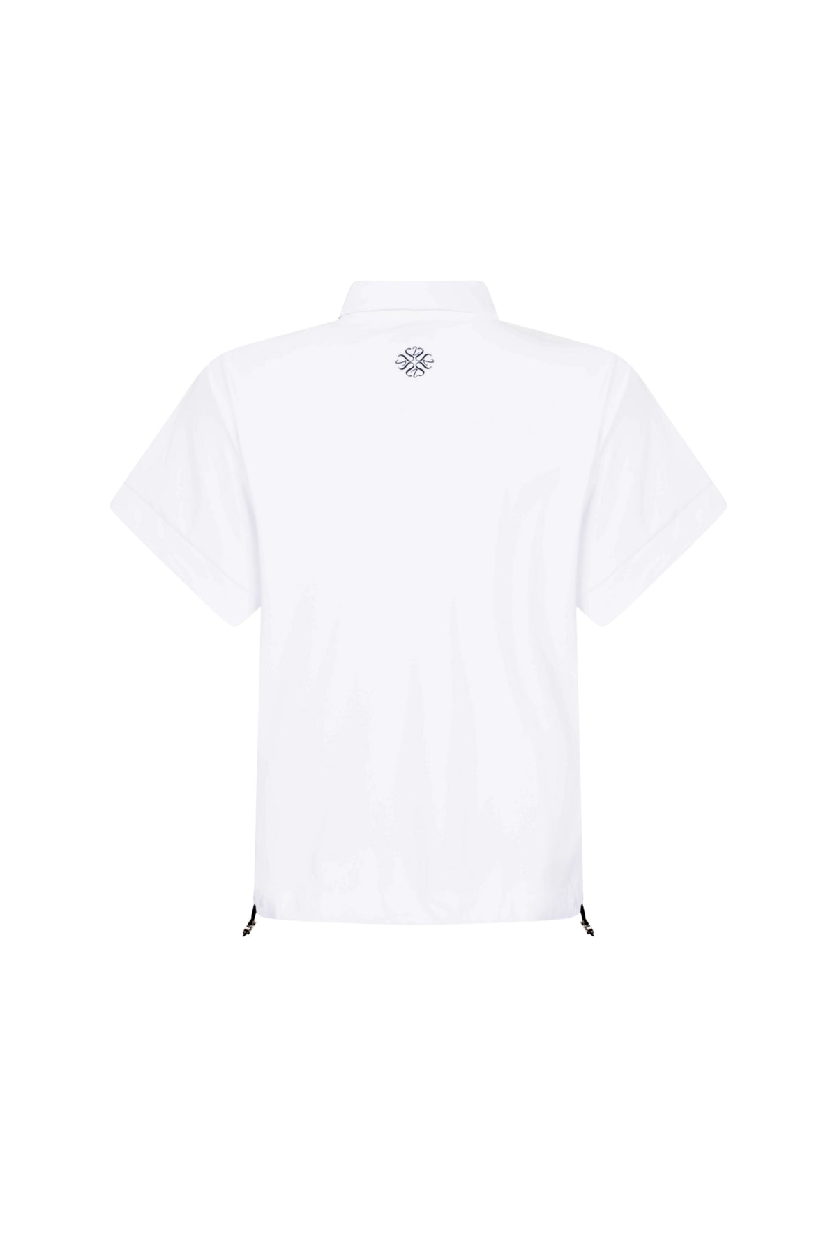 Zoso Travel blouse Peggy in wit en navy, casual damesblouse met comfortabele pasvorm en stijlvolle uitstraling.