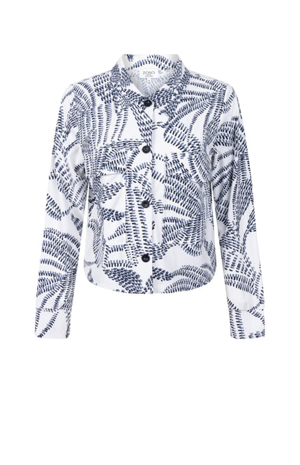 Zoso Travel Jacket Quincy White Navy 262 Stretchshop.nl