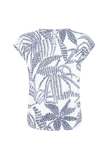 Zoso Travel Blouse Quinty White Navy 262 Stretchshop.nl