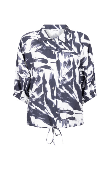 Zoso Blouse Yvette Navy 262 Stretchshop.nl